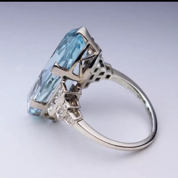 NEW 925 Sterling Silver Blue Stone Ring - Picture 13 of 13